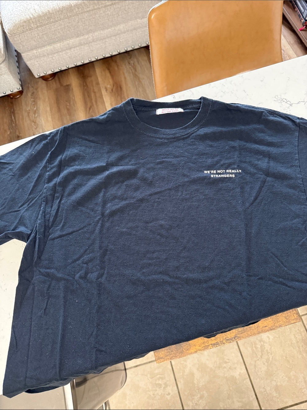 WE'RE NOT REALLY STRANGERS Men's Black Graphic Tee